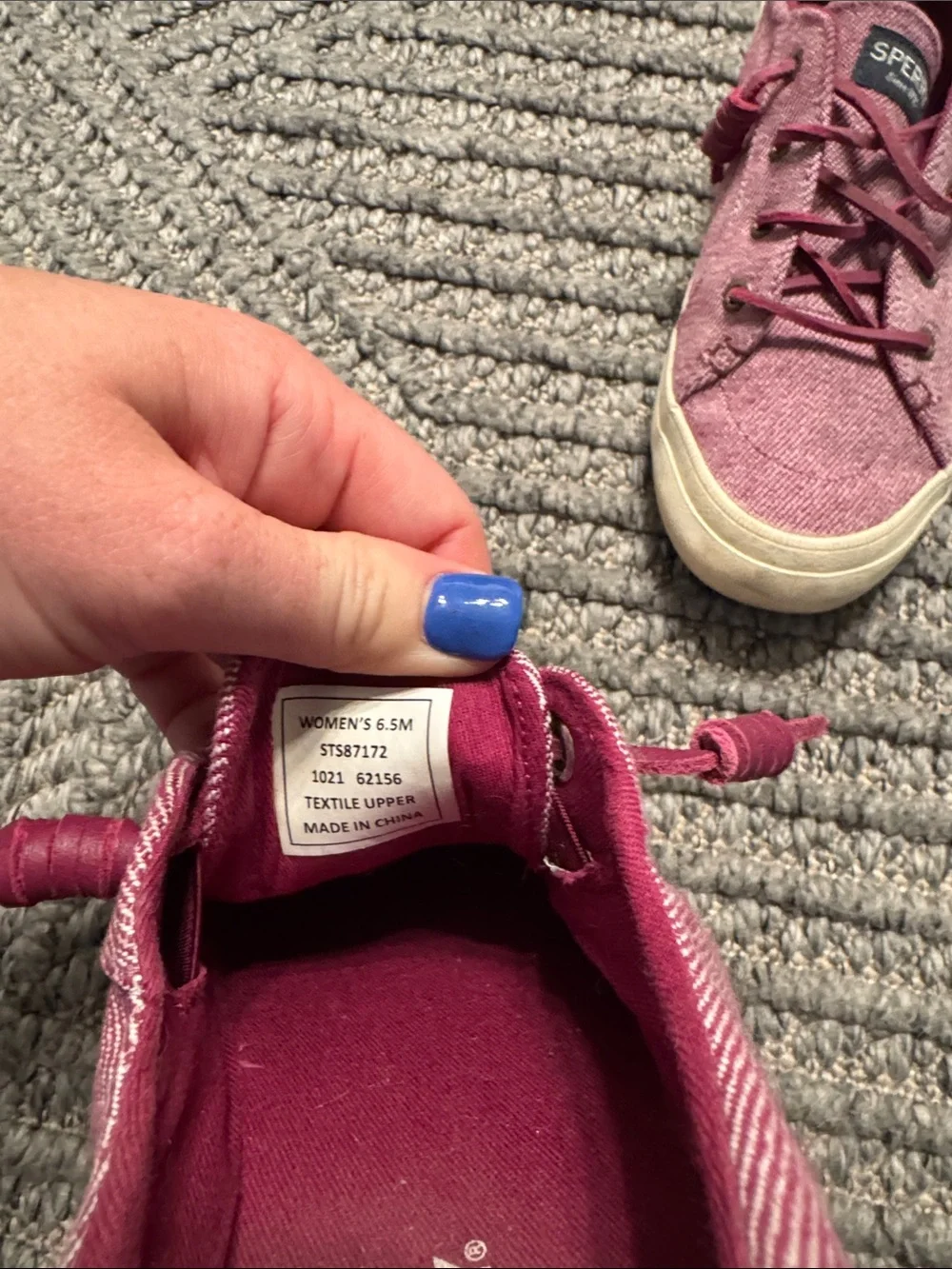 Sperry Kids Mauve Canvas Lace-Up Sneakers